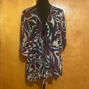 Bisou Bisou Medium Multicolor Abstract Blouse